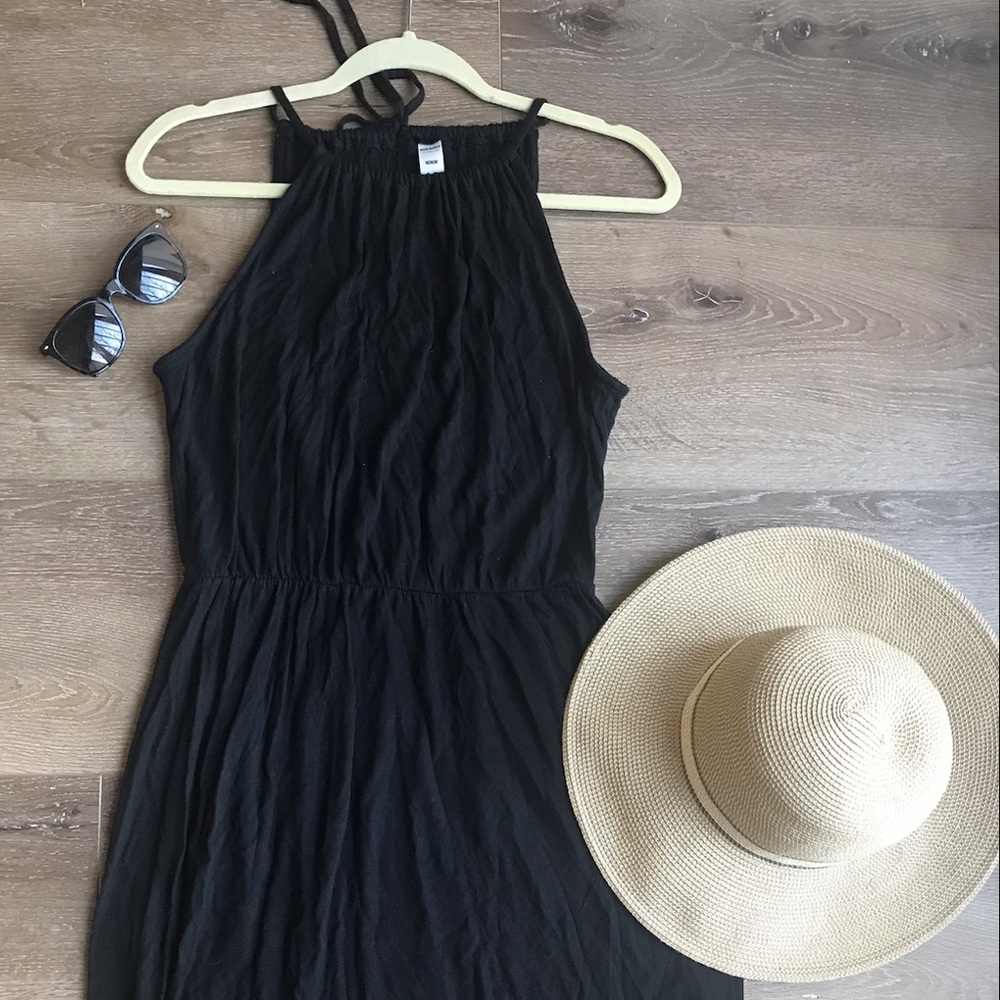 Old Navy drawstring black casual summer dress